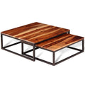 Solid Sheesham Wood Nesting Coffee Table Set N541