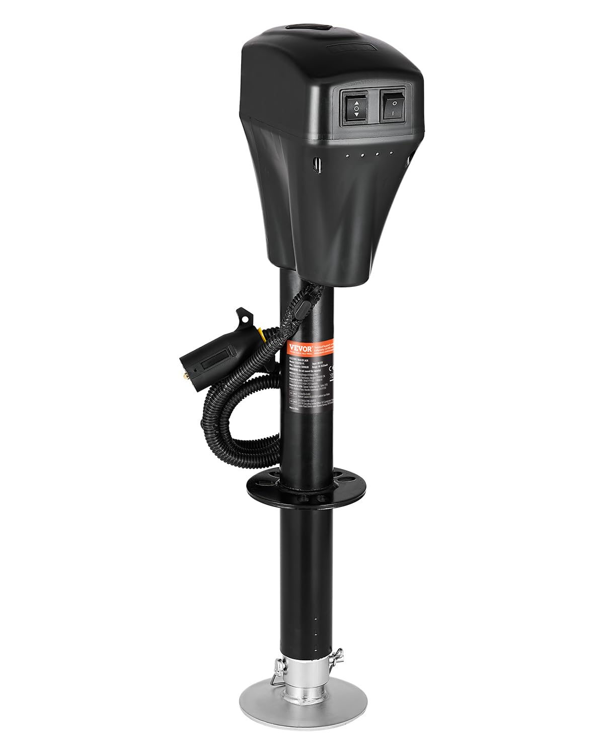 Electric Trailer Jack 5000 lbs 10"-28.3" Lift Black W39648