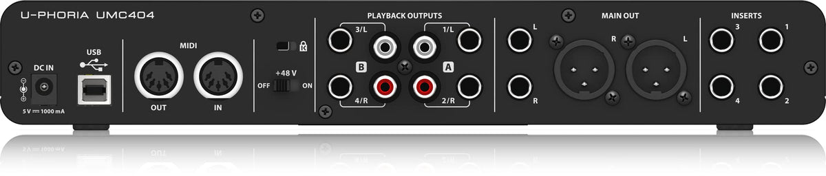 4x4 USB Audio/MIDI Interface with Mic Preamplifiers S980907