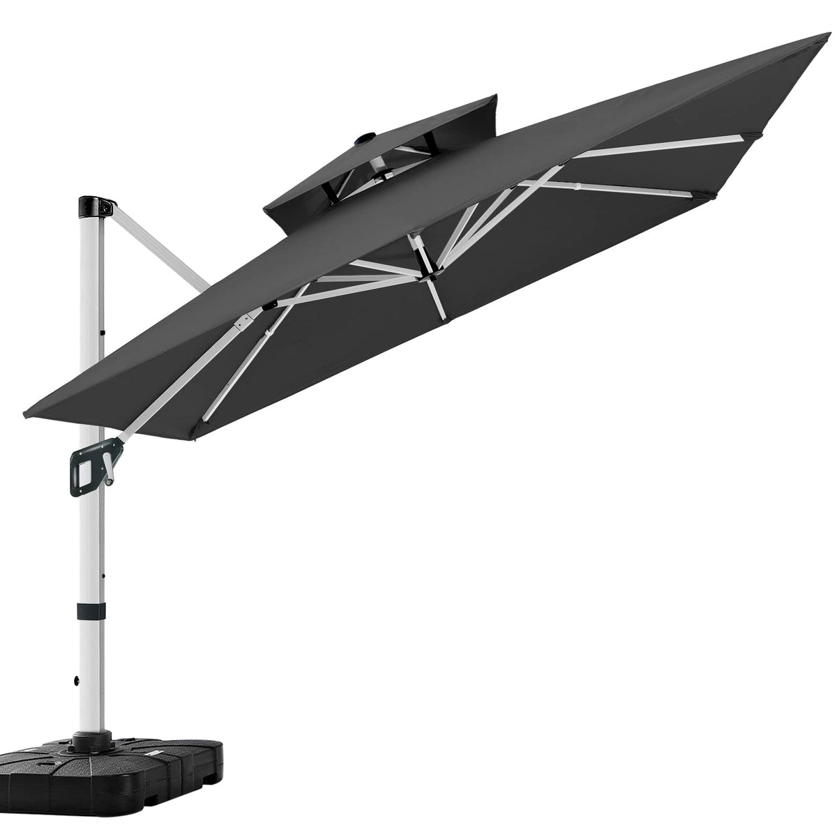 Cantilever Double Top Outdoor Offset Umbrella with 360° Rotation D3664