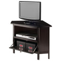 Espresso Corner TV Stand for TVs Up to 27 Inches Wood G55318