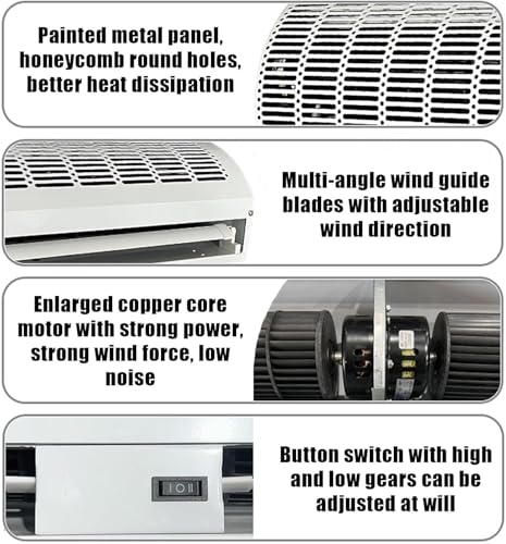 White 150cm Wall-Mounted Air Curtain with Remote Control F647946