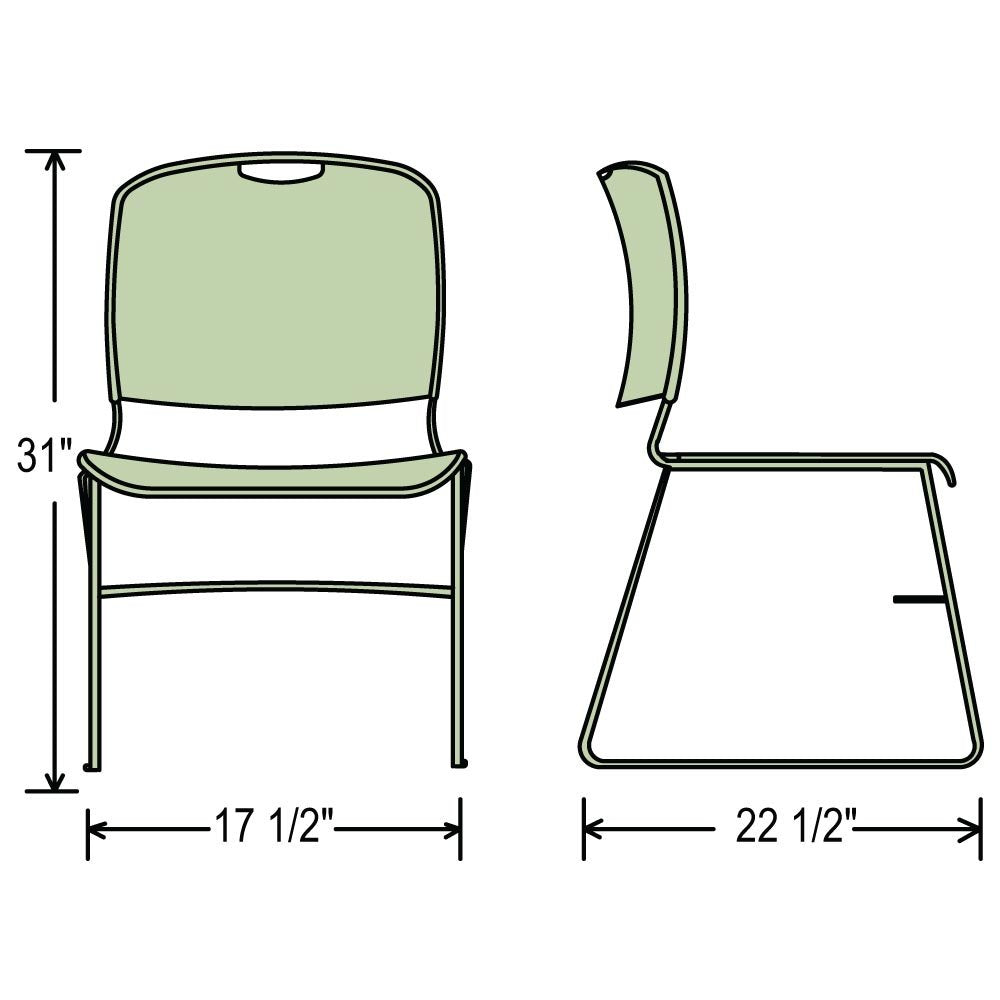 Stack Chair - Gray - Lot of 1 U433