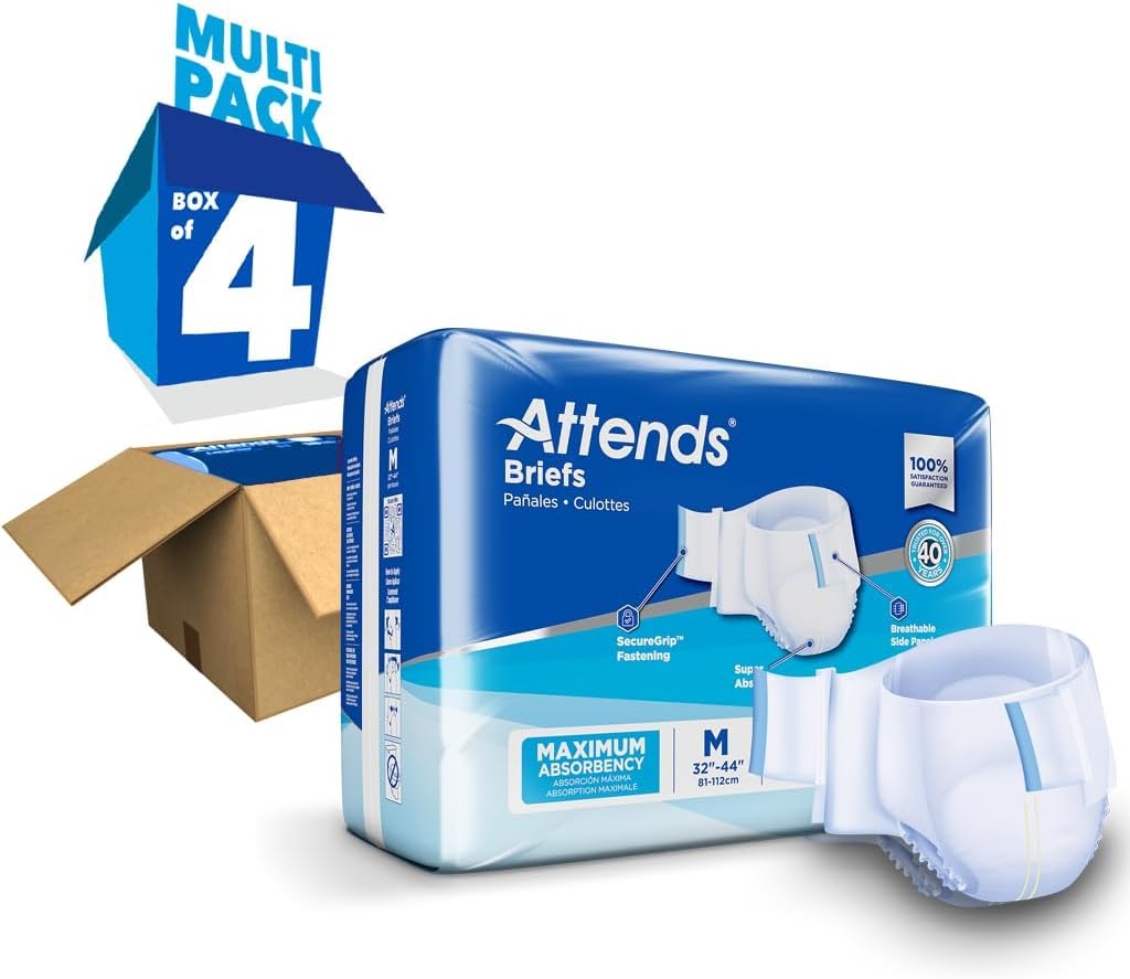 Adult Incontinence Briefs Medium Maximum Absorbency 24 Ct H535829
