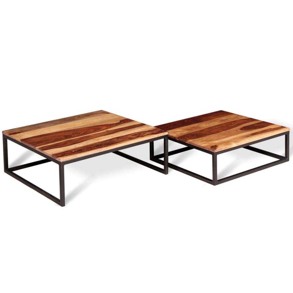 Solid Sheesham Wood Nesting Coffee Table Set N541