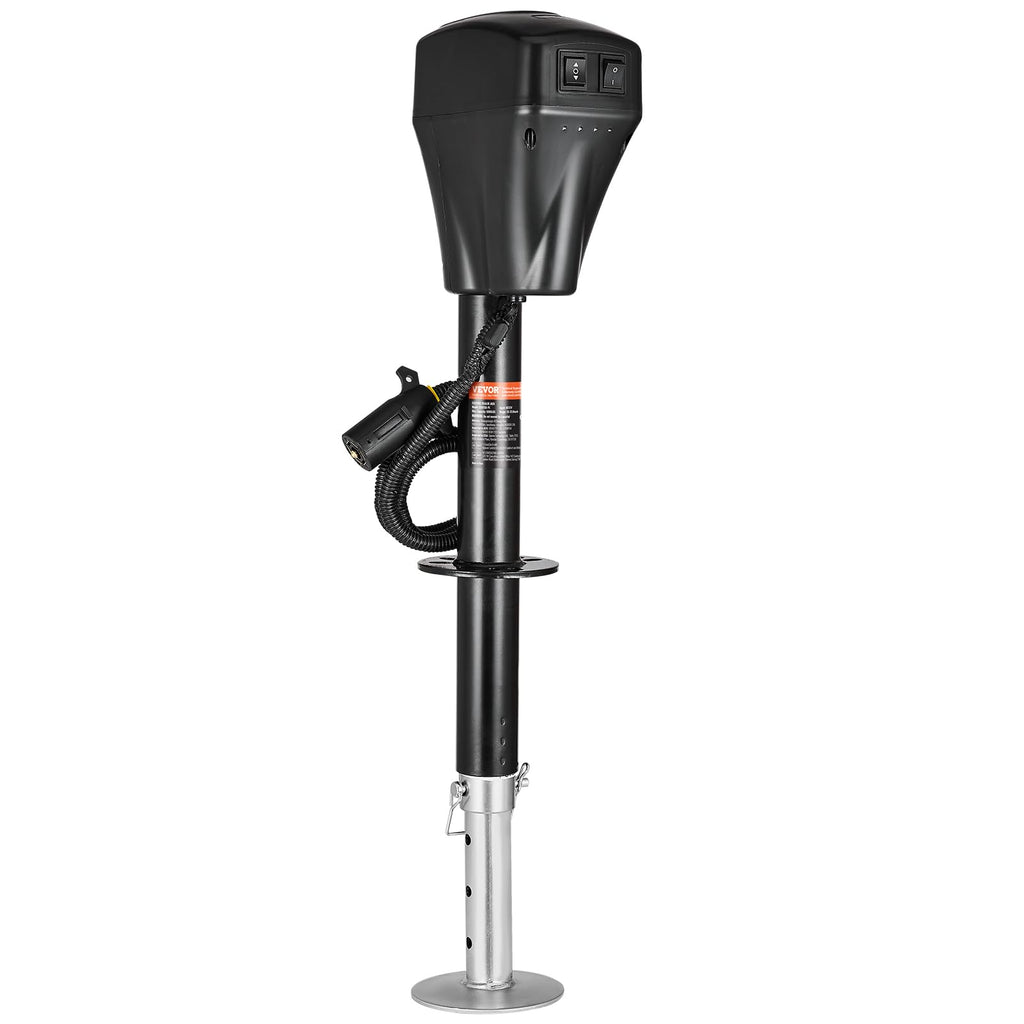 Electric Trailer Jack 5000 lbs 10"-28.3" Lift Black W39648