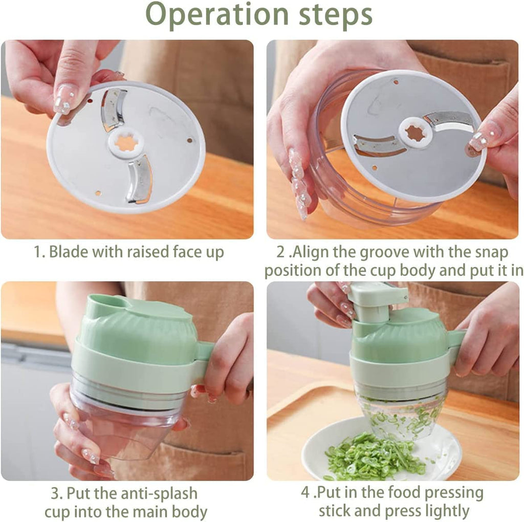 4 in 1 Portable Electric Vegetable Cutter Set Y473