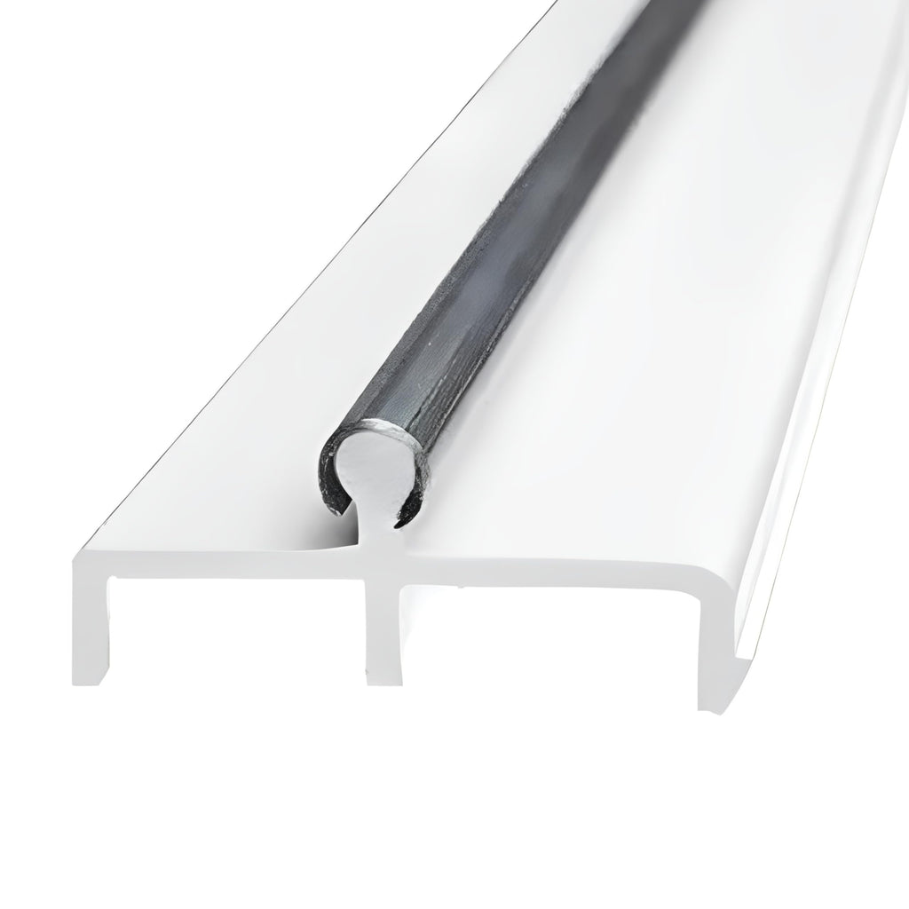 Vinyl Sliding Door Track with Stainless Steel Cover White 72 Inches I59967