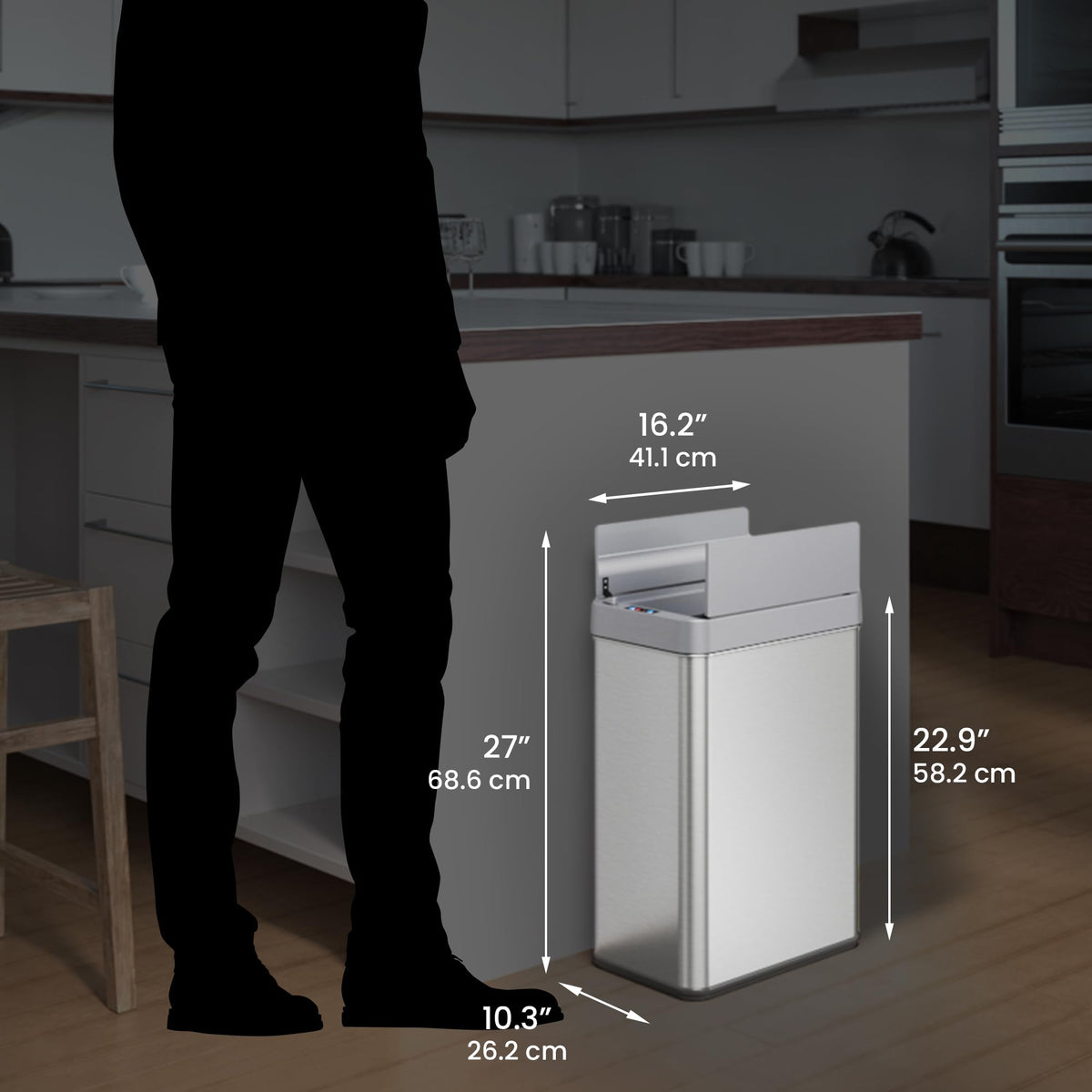 13 Gallon Sensor Kitchen Trash Can V37284