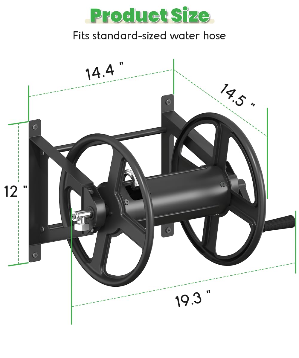 Wall Mounted Garden Hose Reel with Leader Hose N660