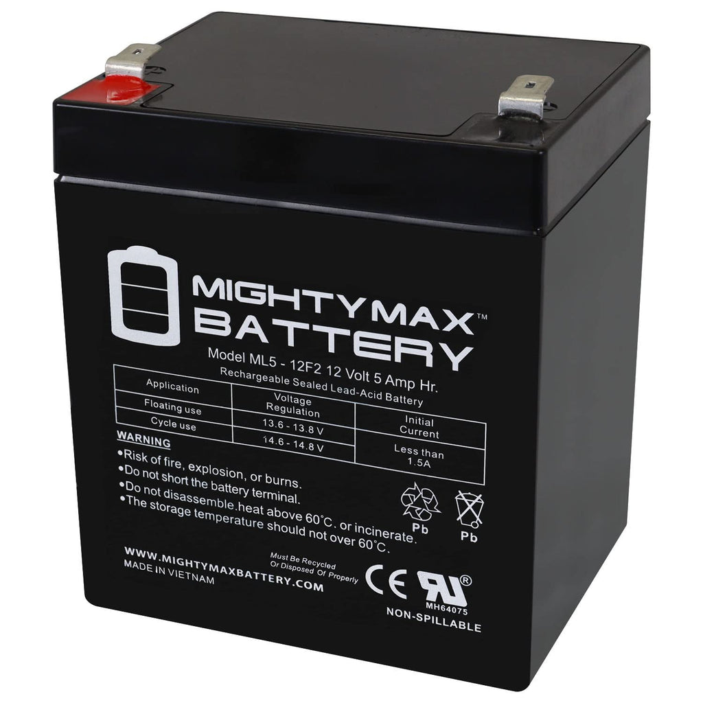 12 Volt 5 AH Rechargeable SLA AGM Battery P1753