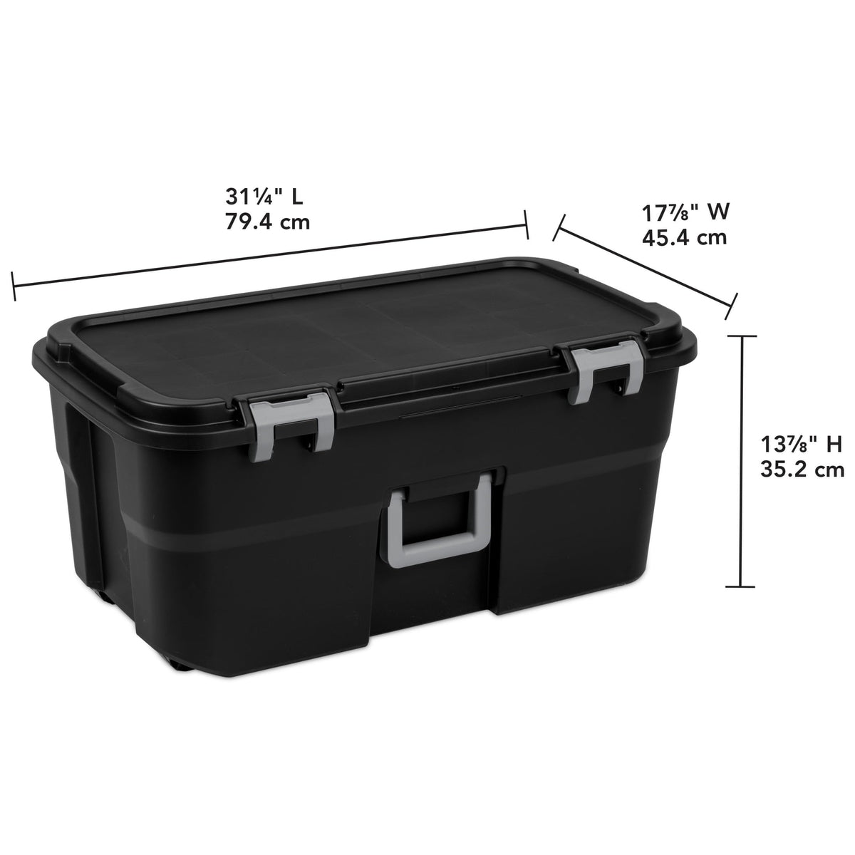 22 Gallon Lockable Wheeled Plastic Storage Trunk X468