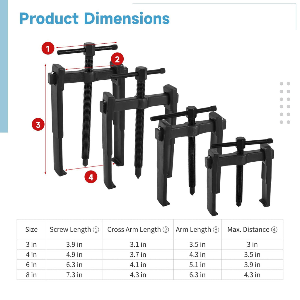 4 PCS 2 Jaw Gear Puller A2668
