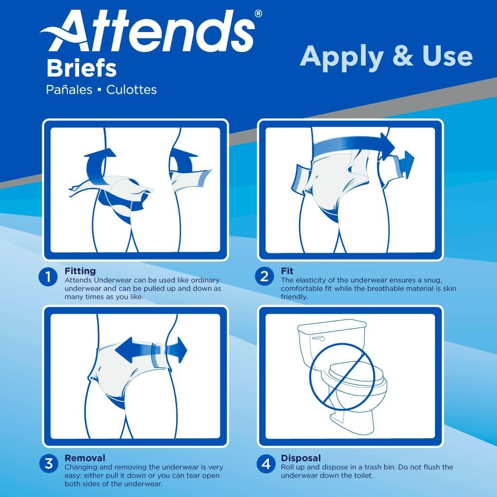 Adult Incontinence Briefs Medium Maximum Absorbency 24 Ct H535829