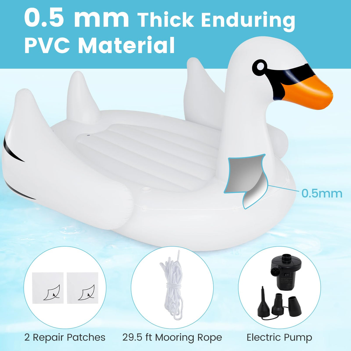 4-Person Inflatable Pool Float with Cup Holders F502