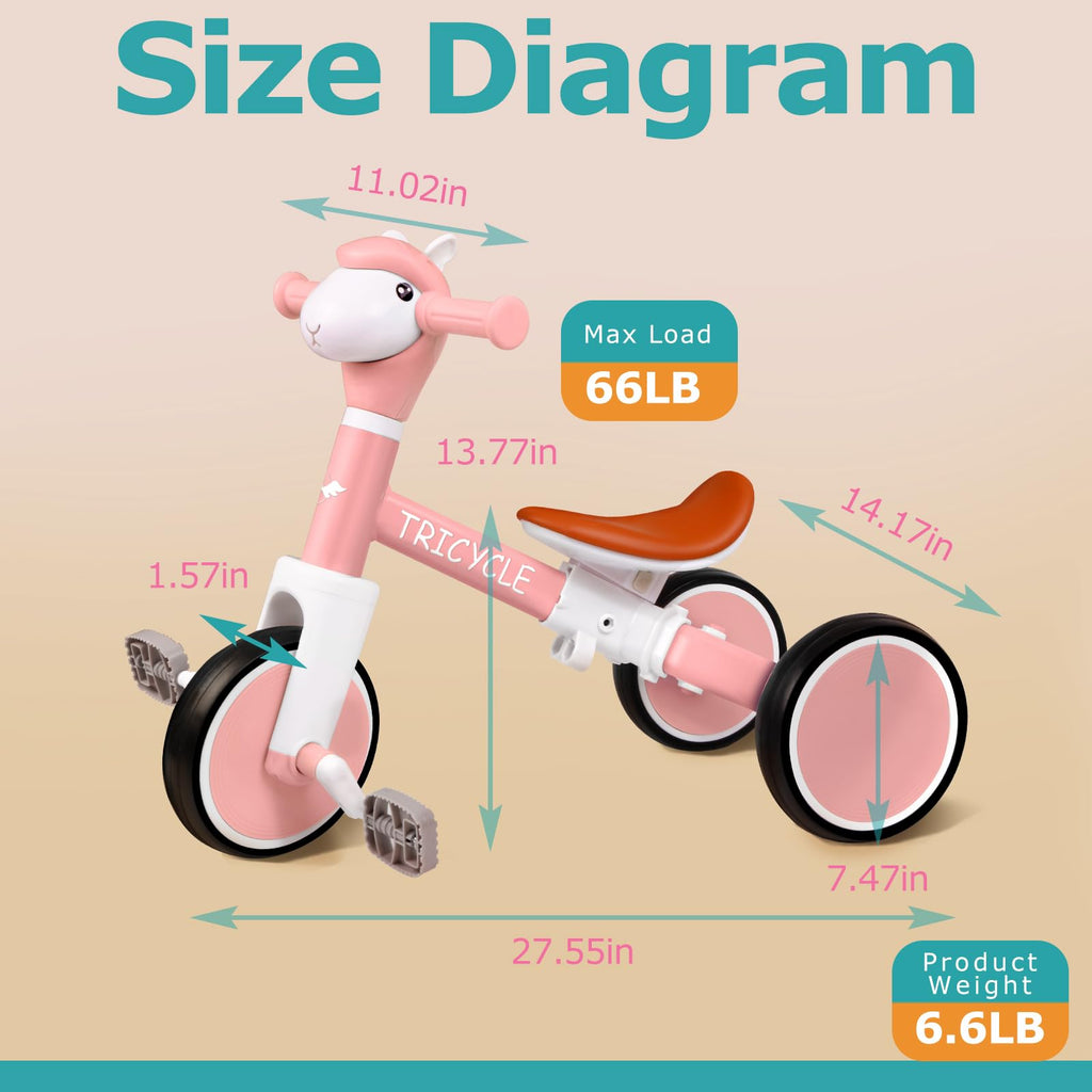 4-in-1 Kids Tricycle with Light & Music U4355