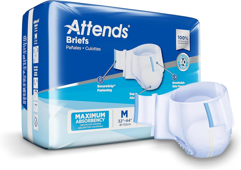 Adult Incontinence Briefs Medium Maximum Absorbency 24 Ct H535829