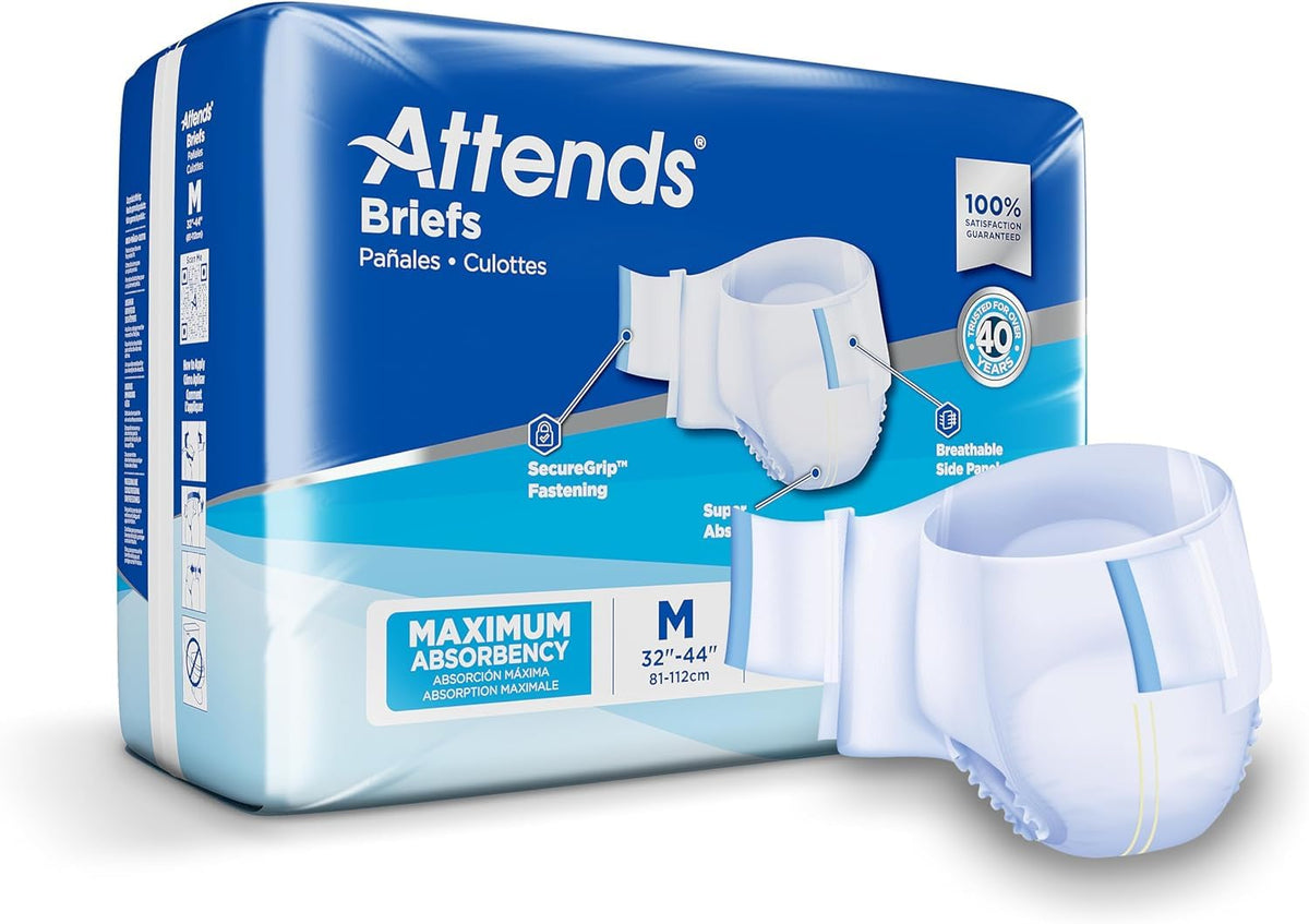 Adult Incontinence Briefs Medium Maximum Absorbency 24 Ct H535829