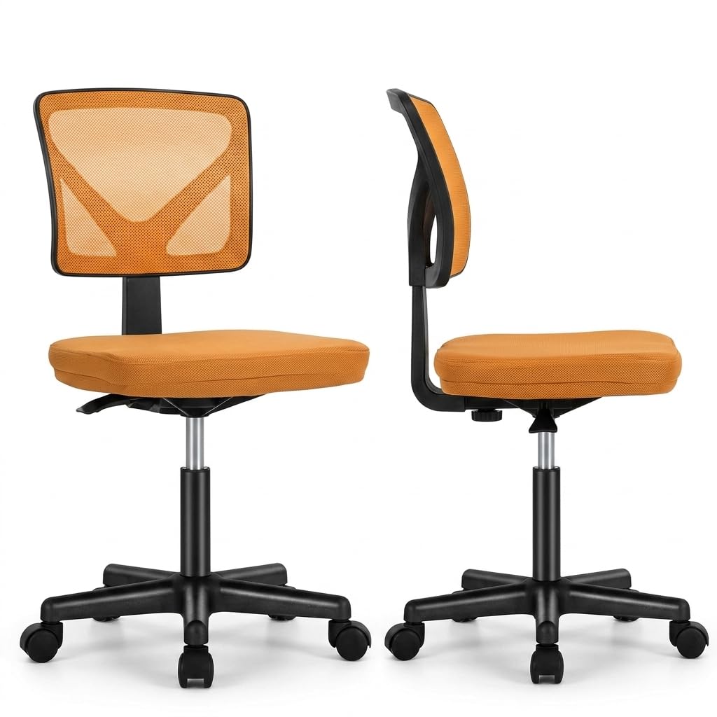 Armless Ergonomic Mesh Office Chair with Adjustable Height R334