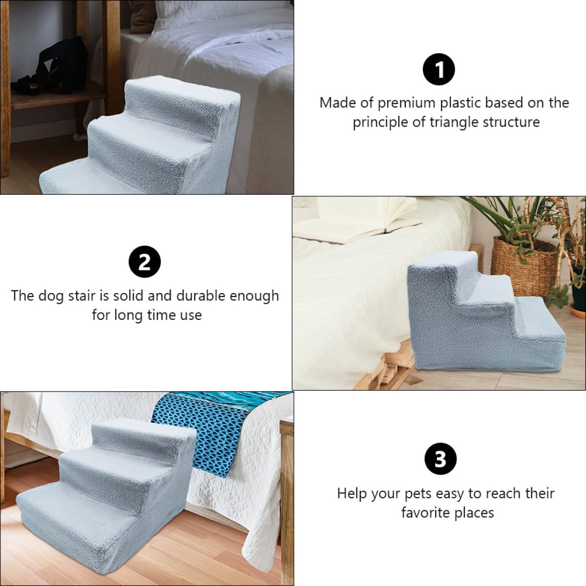 Non-Slip Gray Pet Stairs S453