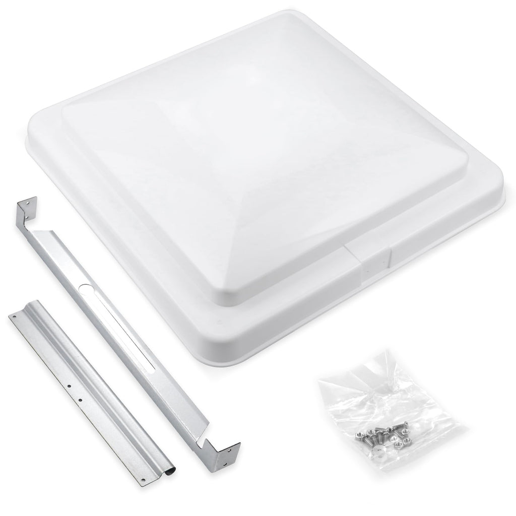 14" White Plastic Square RV Roof Vent Cover F374