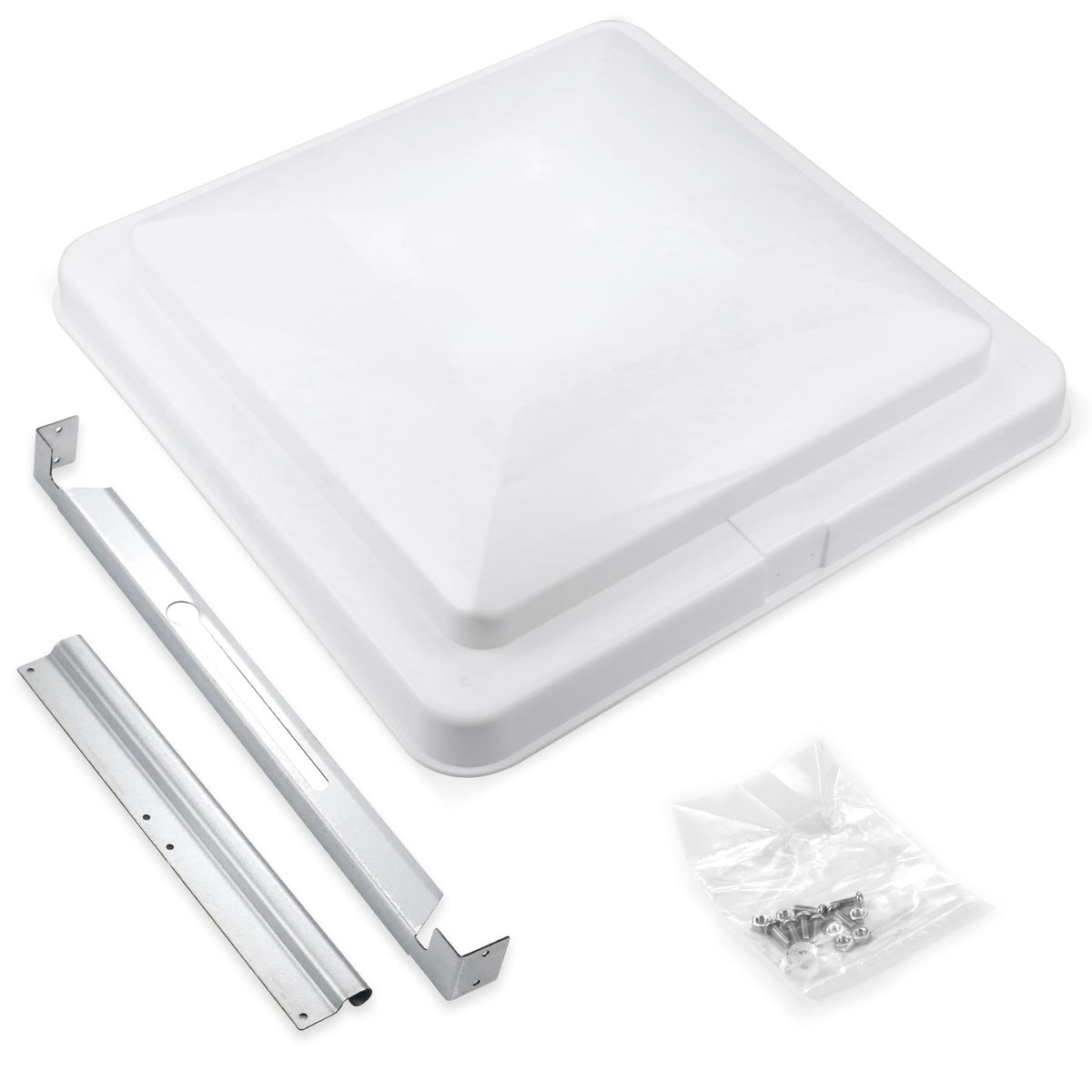 14" White Plastic Square RV Roof Vent Cover F374