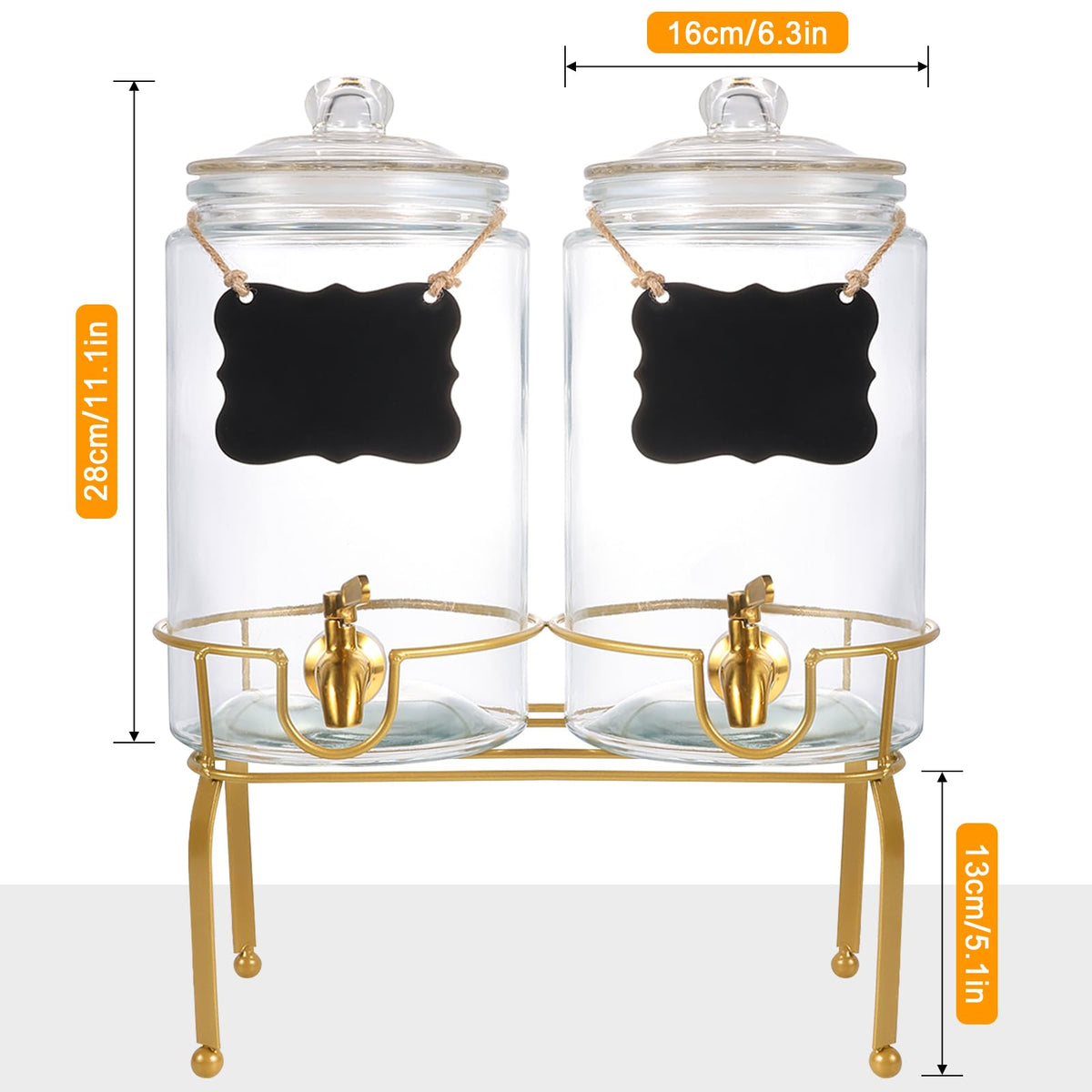 2 Pack 1 Gallon Beverage Dispenser with Stand P6550