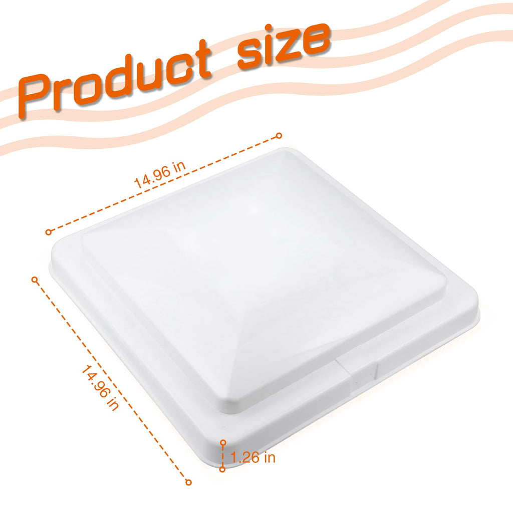 14" White Plastic Square RV Roof Vent Cover F374