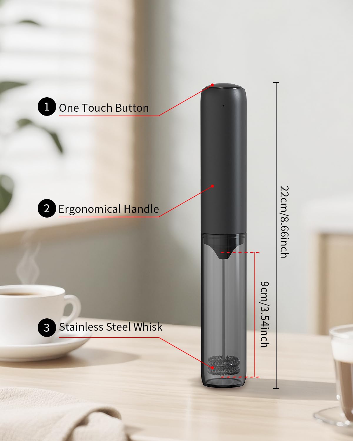 Rechargeable Handheld Milk Frother F849451