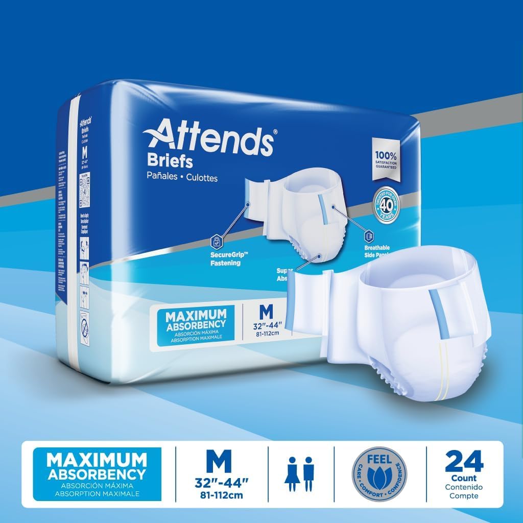 Adult Incontinence Briefs Medium Maximum Absorbency 24 Ct H535829