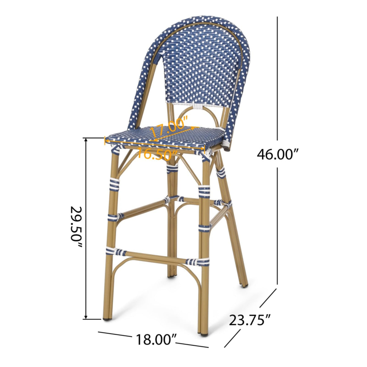 Set of 2 PE Rattan Weave Bar Stools O90097