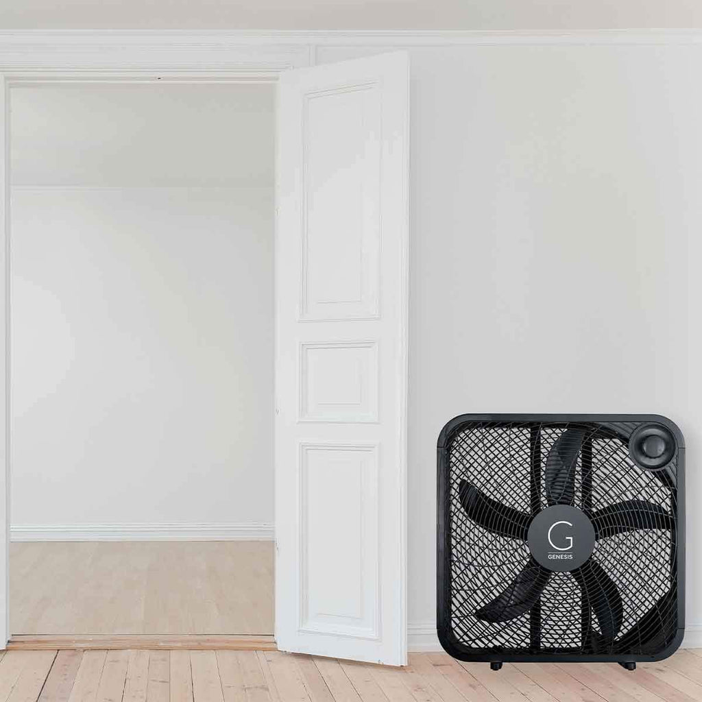 20" Box Fan, 3 Settings, Carry Handle, Black I8326