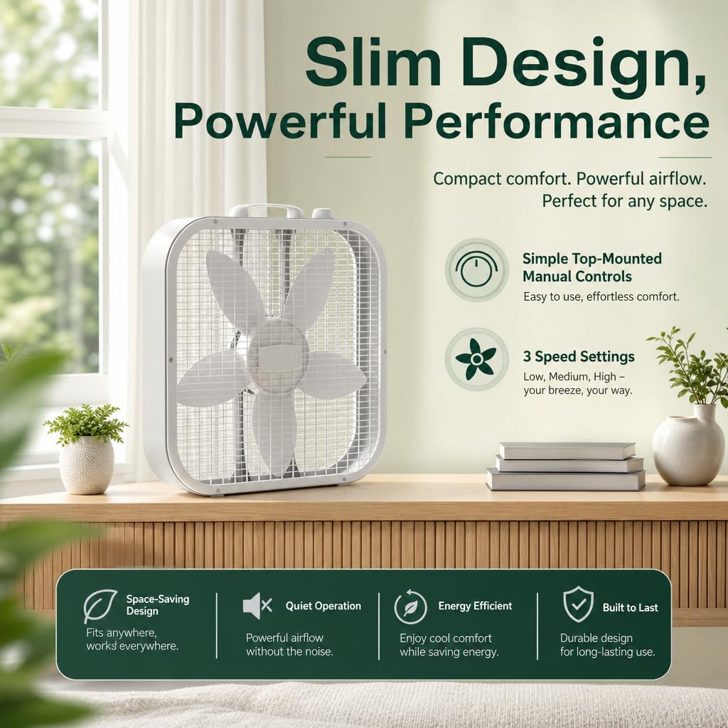 20 Inch White 3-Speed Portable Air Circulator Fan B211594