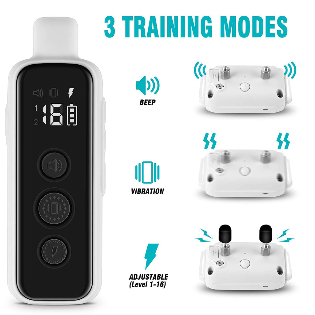 Waterproof Rechargeable Dog Training Collar with Remote E119962