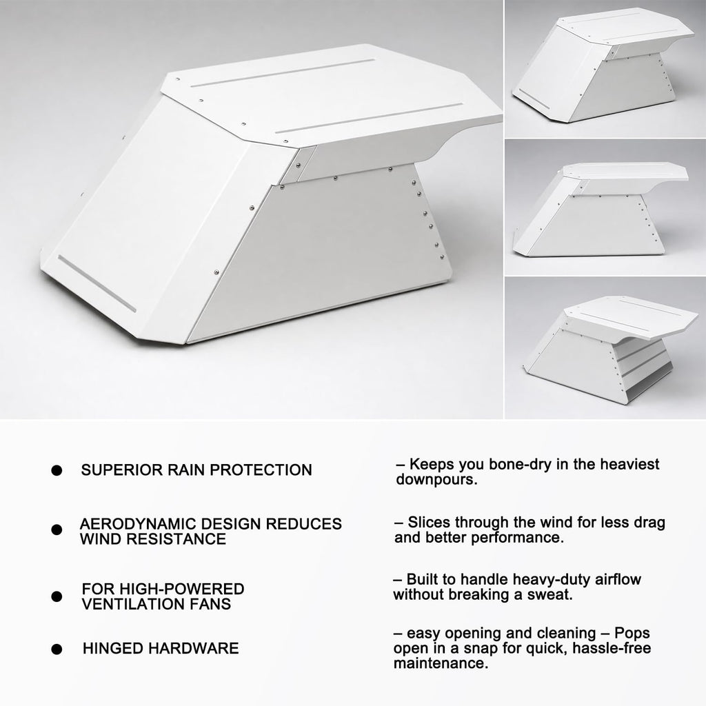 RV Roof Vent Cover, Metal, Rainproof, Universal Fit B177553