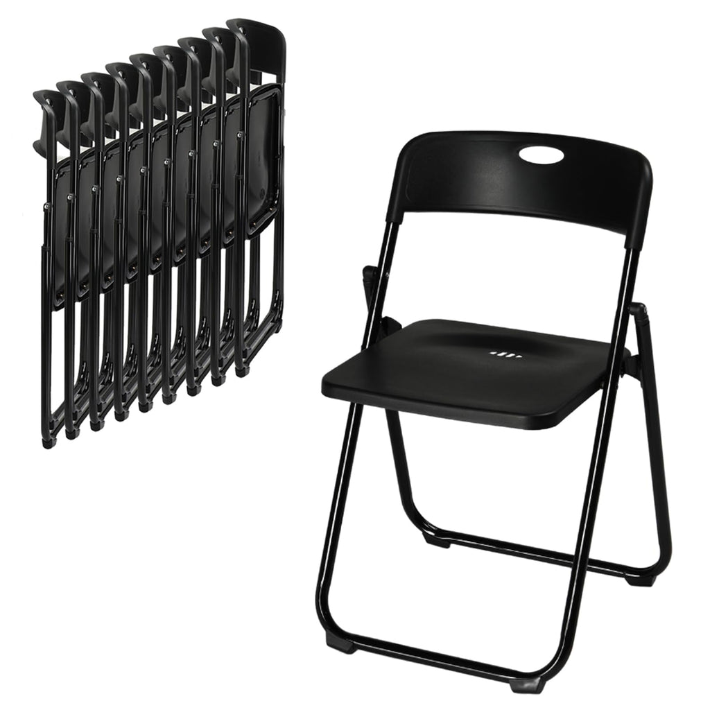 10 PCS Black Plastic Folding Chair V903