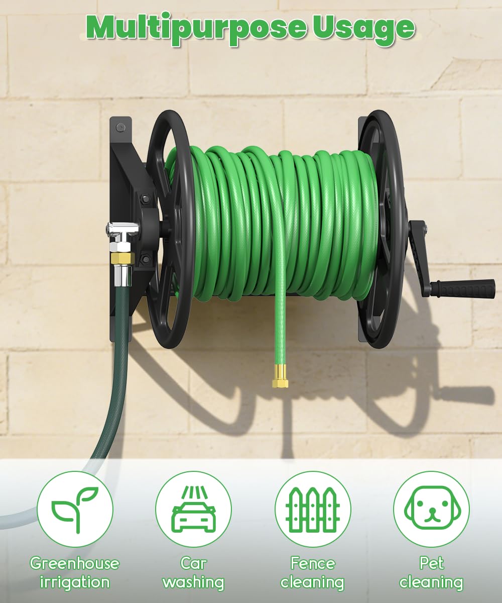 Wall Mounted Garden Hose Reel with Leader Hose N660