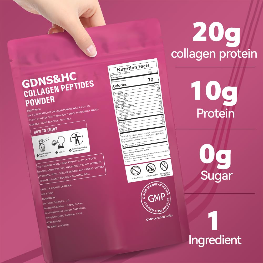 Unflavored Hydrolyzed Collagen Peptides Powder 16 oz O723