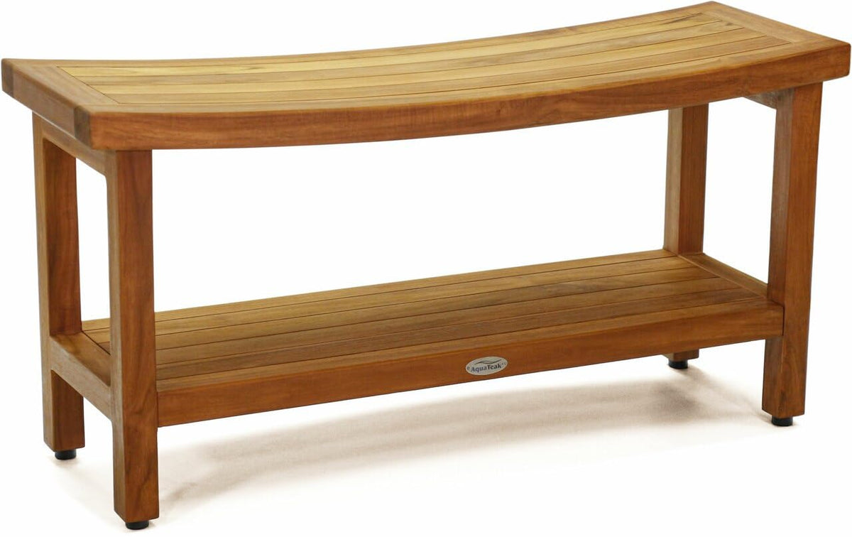 36" Teak Shower Bench with Shelf R39336