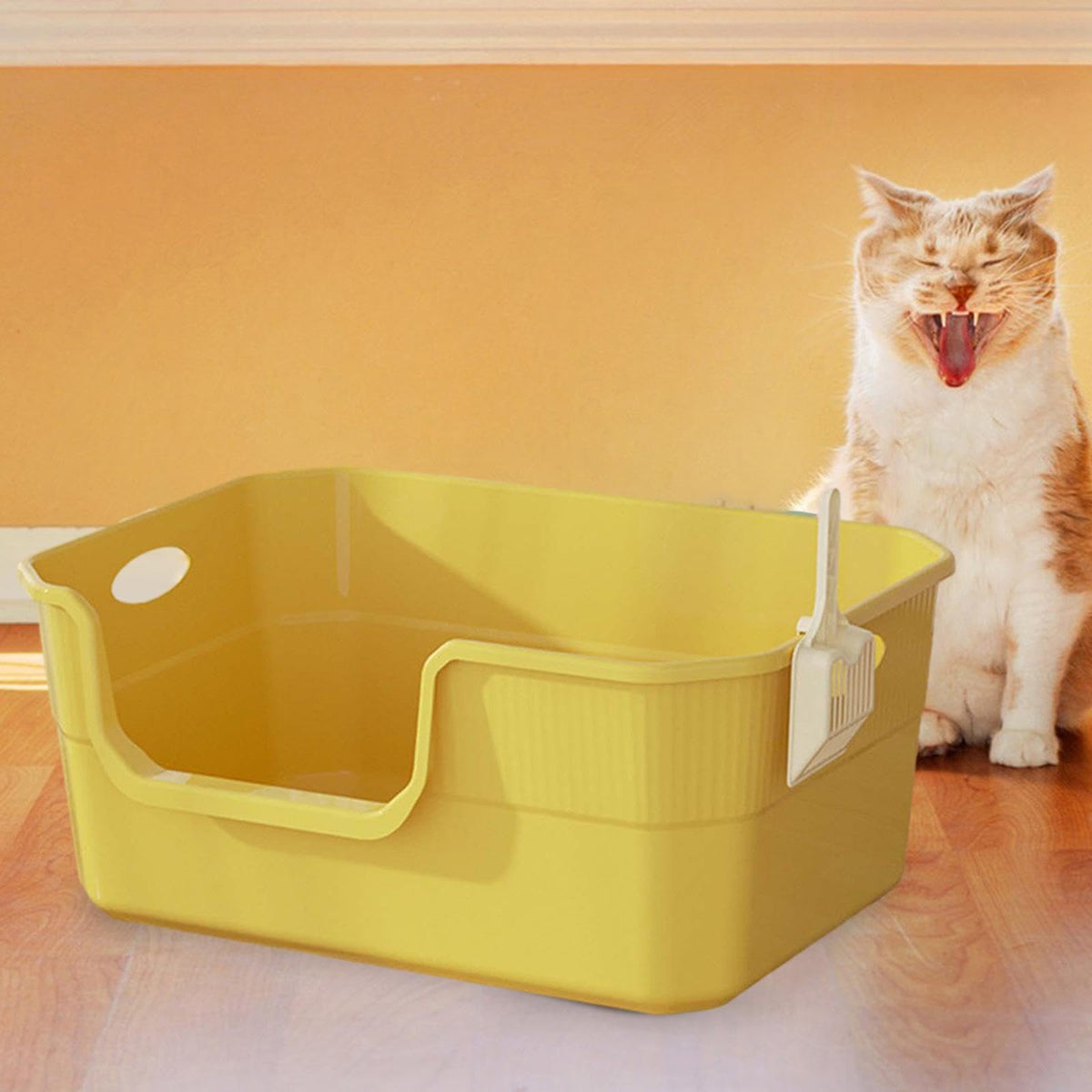Open Top Cat Litter Tray with High Sides PP I112140