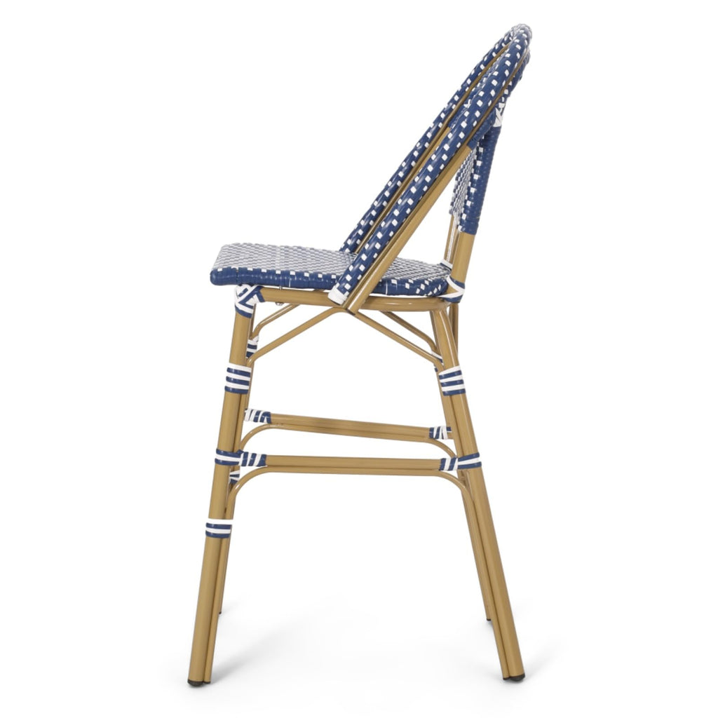 Set of 2 PE Rattan Weave Bar Stools O90097