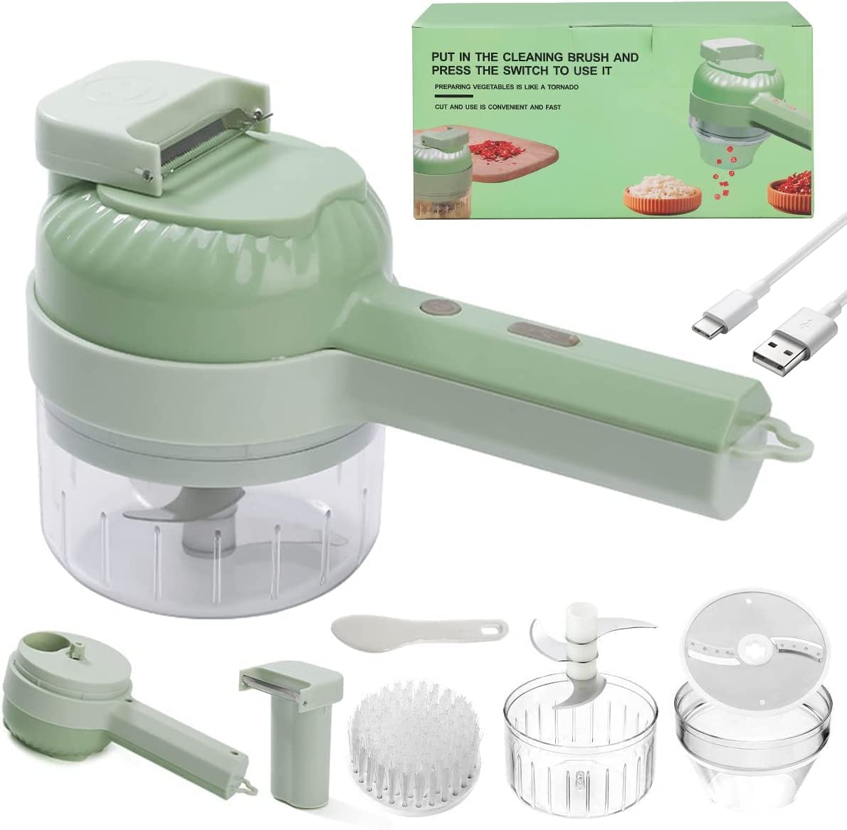 4 in 1 Portable Electric Vegetable Cutter Set Y473
