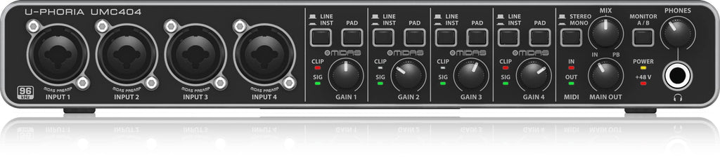 4x4 USB Audio/MIDI Interface with Mic Preamplifiers S980907