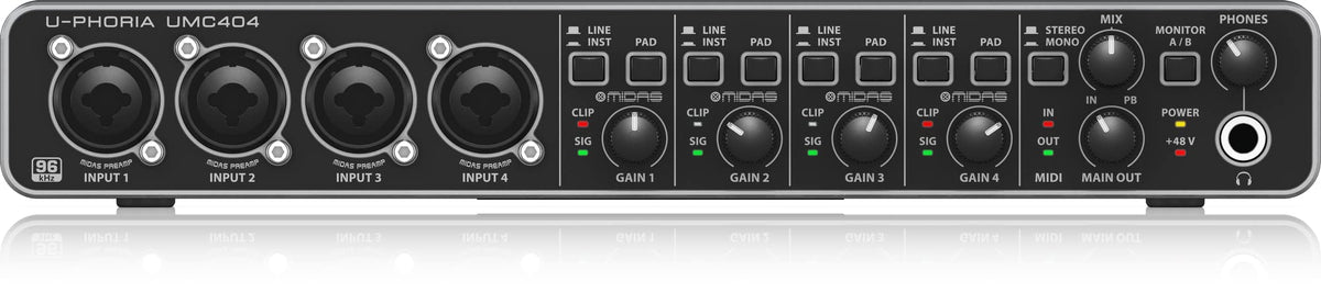 4x4 USB Audio/MIDI Interface with Mic Preamplifiers S980907