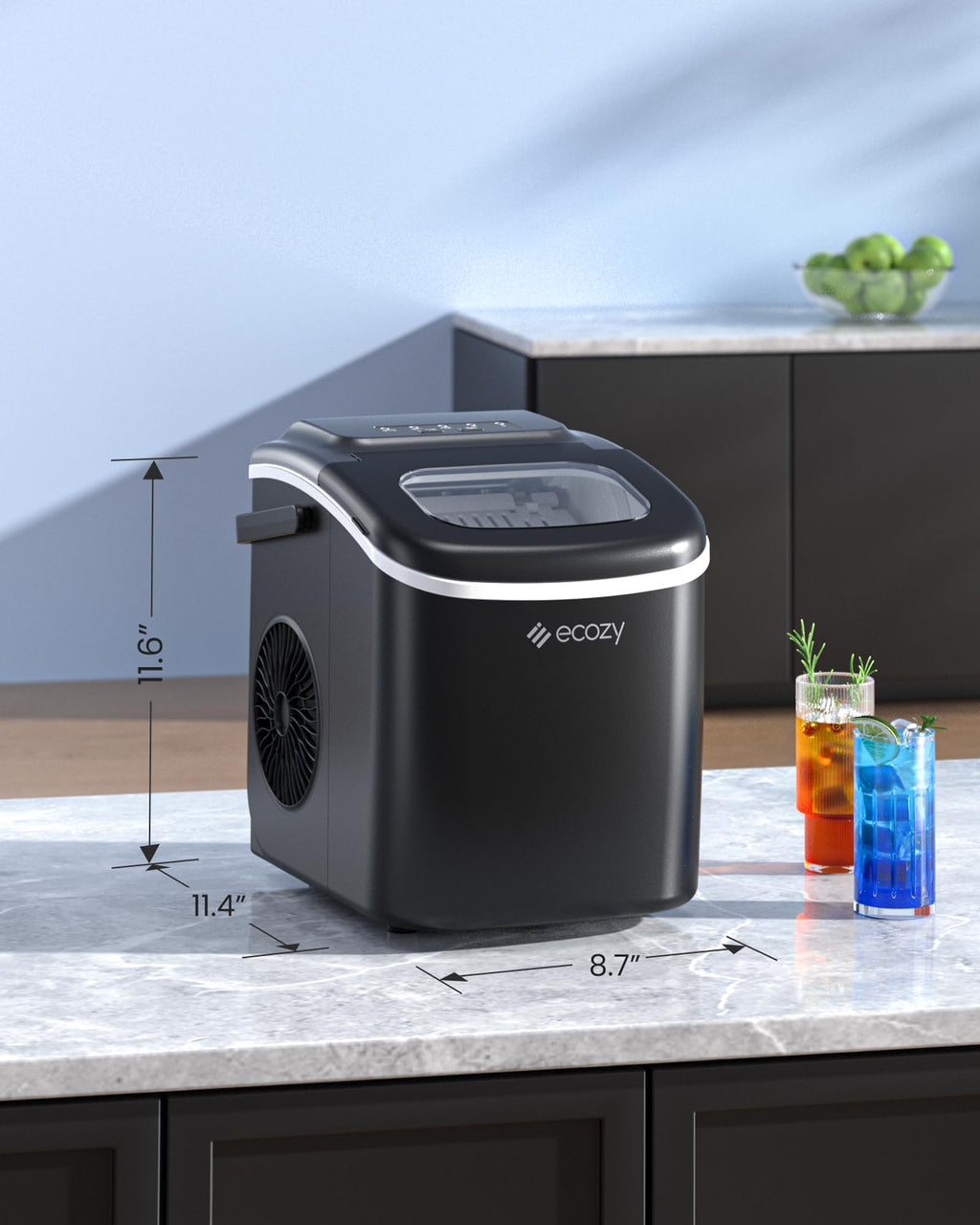 Countertop Ice Maker with Carry Handle, 26lbs/24Hrs I164