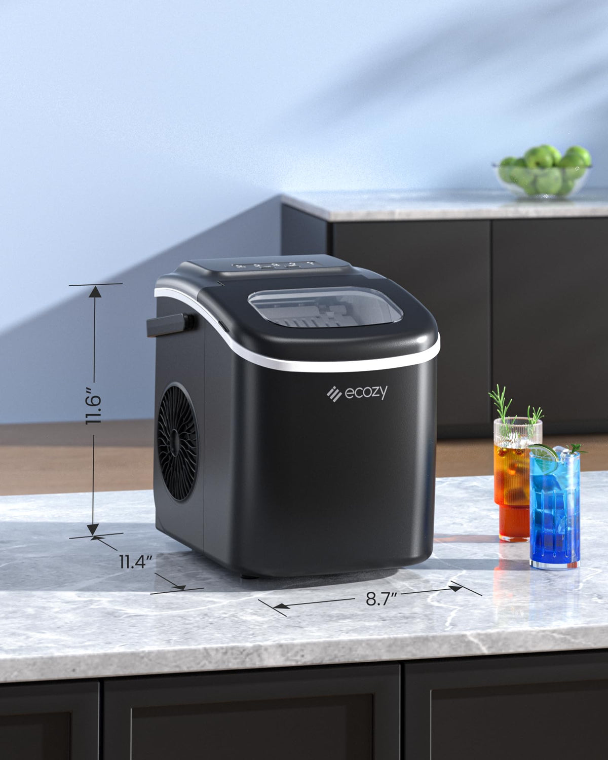 Countertop Ice Maker with Carry Handle, 26lbs/24Hrs I164