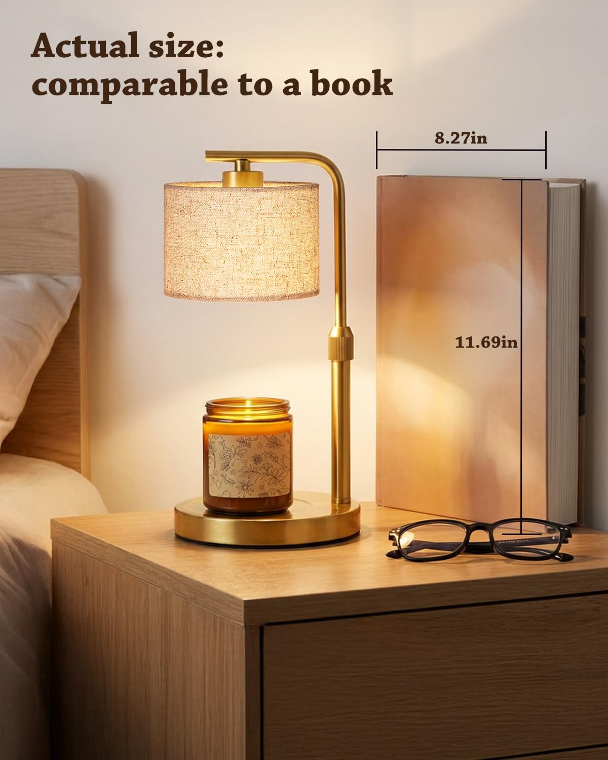 Height Adjustable Candle Warmer Lamp with Timer Dimmer for Jar Candles L831