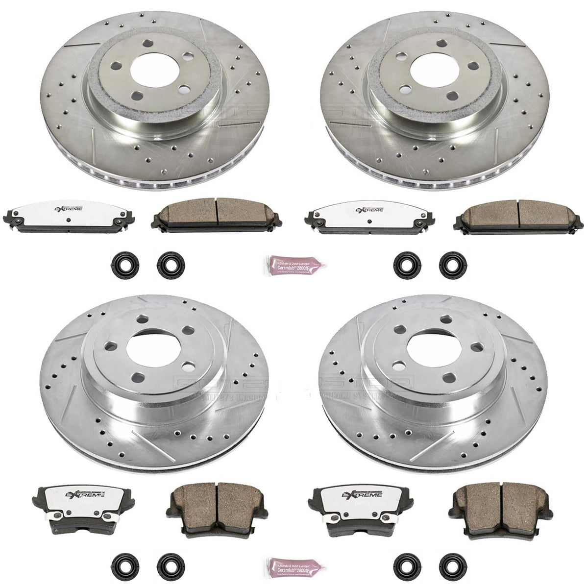 Brake Pad Rotor Kit Front Rear D6393