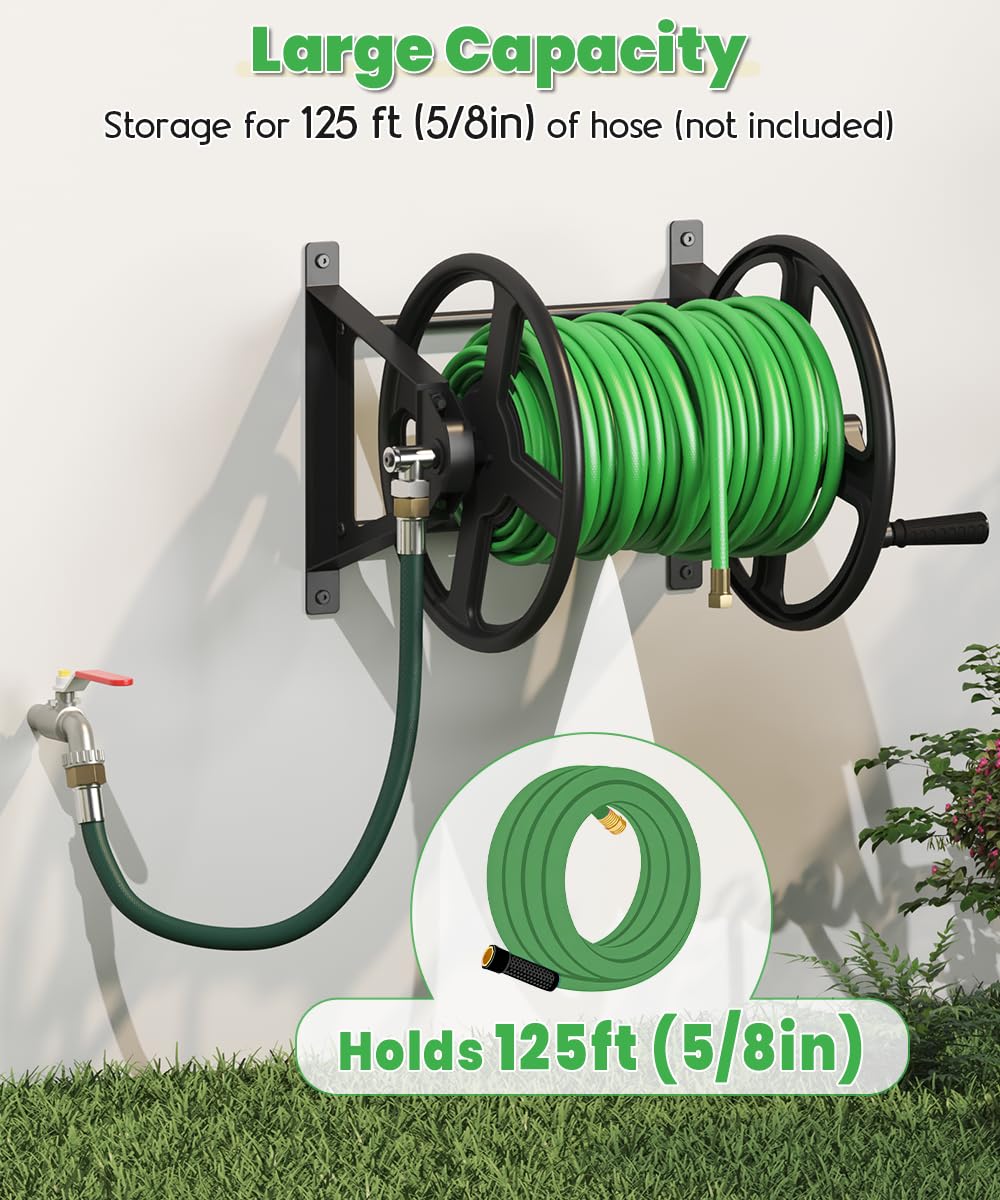 Wall Mounted Garden Hose Reel with Leader Hose N660