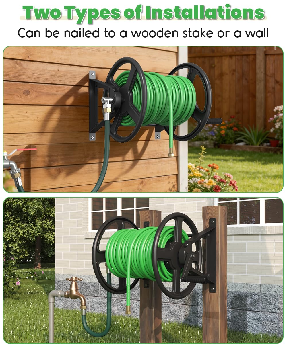 Wall Mounted Garden Hose Reel with Leader Hose N660